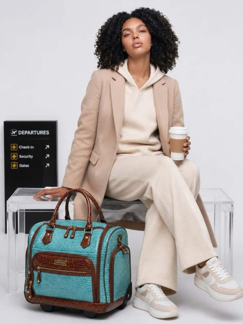 NEW SAMANTHA BROWN ROLLING EMBOSSED BABY CROC WHEELED WEEKENDER RADIANT ORCHID